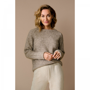 PULLOVER O-NECK-432161-K431 dark taupe